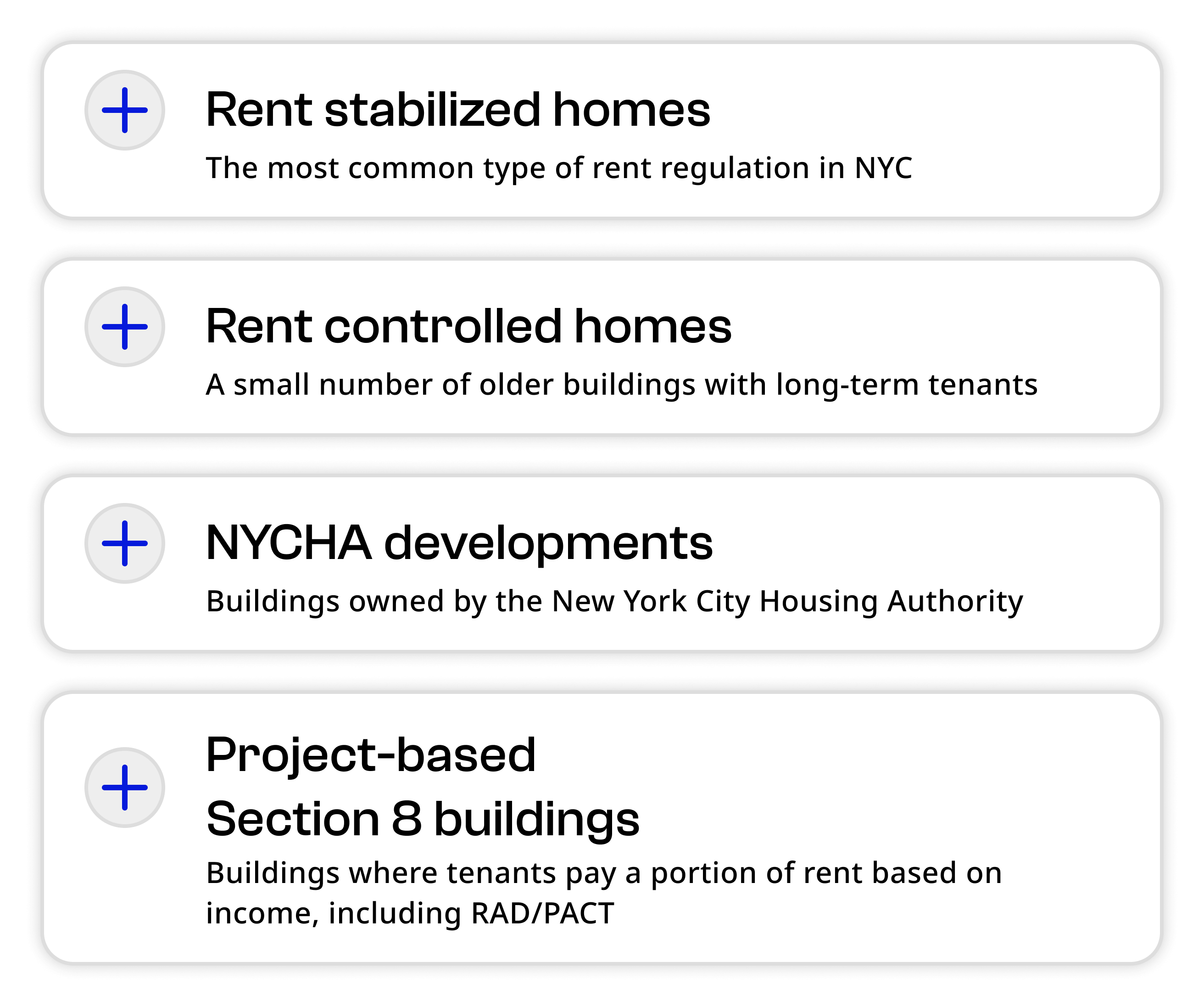 landscape version of the previous nyc.gov mobile portrait view collapsed accordions